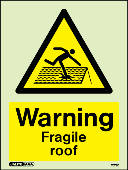 150 x 200mm-Warning Fragile Roof