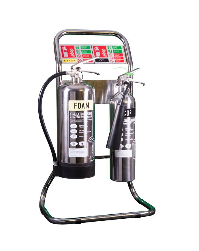 Chrome-Double Tubular Extinguisher Stand