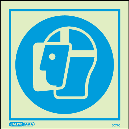 200 x 200mm-Wear Face Shield Symbol