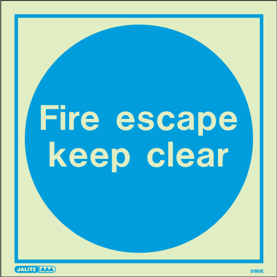 200 x 200mm-Fire Escape Keep Clear