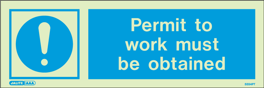100 x 300mm-Permit to Work Must Be Obtained