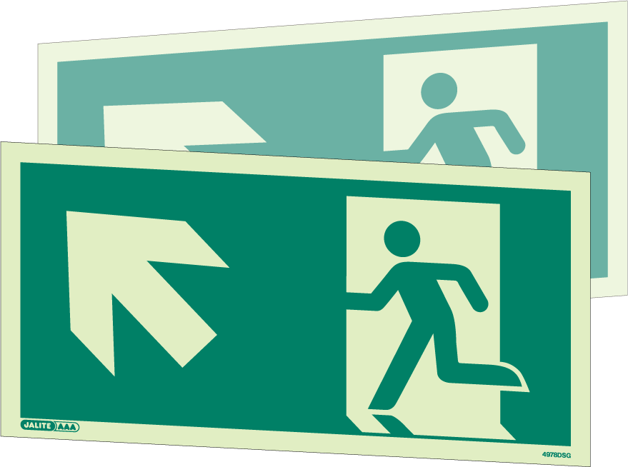 150 x 300mm-Way Guidance Up Left Arrow Double Sided