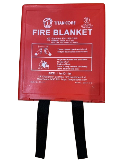 1.1m x 1.1m-TITAN CORE Fire Blanket Hard Case Kitemarked