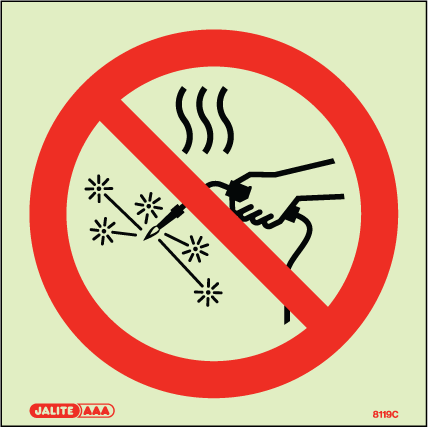 150 x 150mm-No Naked Flames Symbol