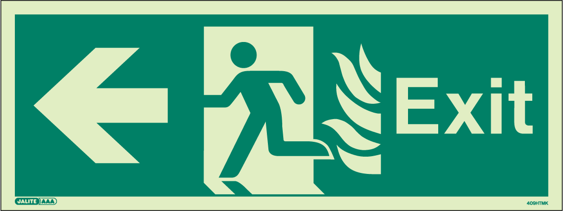 150 x 400mm-HTM Exit Left Arrow