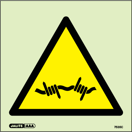 100 x 100mm-Warning Barbed Wire Symbol