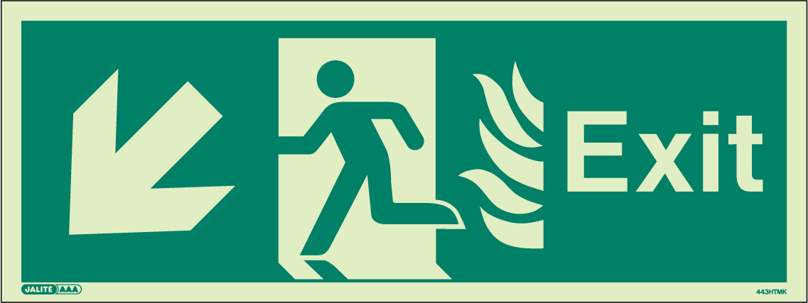 150 x 400mm-HTM Exit Down Left Arrow