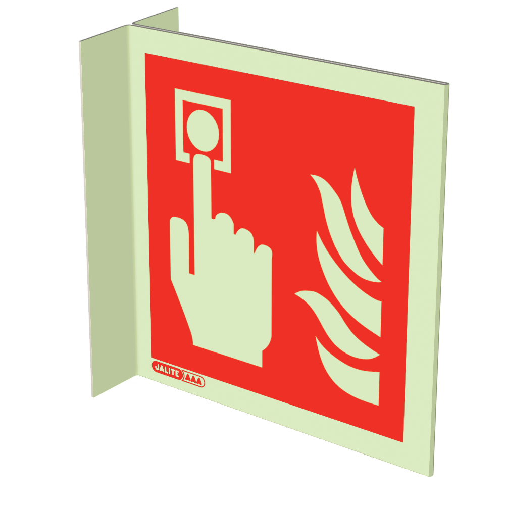 150 x 150mm-Fire Alarm Symbol Wall Mounted Double Sided