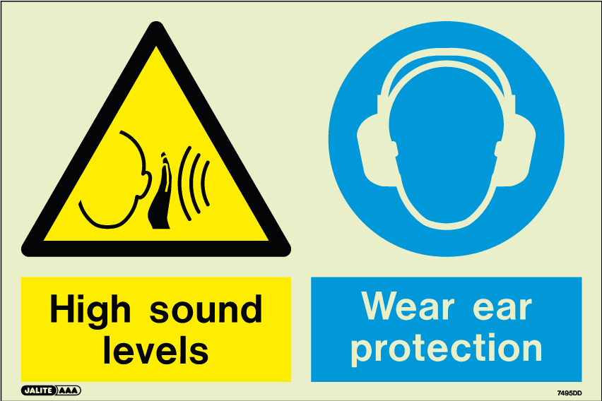 200 x 300mm-High Sound Levels Wear Ear Protection