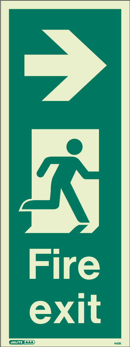 150 x 400mm-Fire Exit Right Arrow Walls and Columns