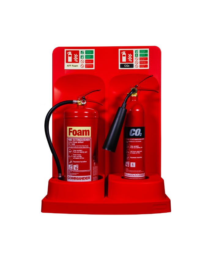 Double - With Inserts-Commander Extinguisher Stand