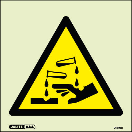150 x 150mm-Warning Corrosive Substance Symbol