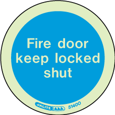 80mm diameter-Fire Door Keep Locked Shut