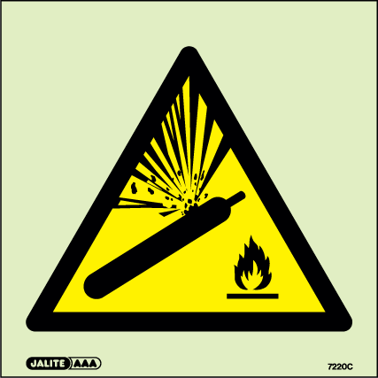 100 x 100mm-Warning Compressed Gas Symbol