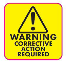 Corrective Action Required - 22mm-Corrective Action Required Labels