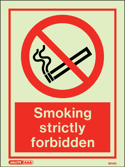 150 x 200mm-Smoking Strictly Forbidden