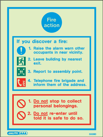 150 x 200mm-Fire Action Notice If You Discover a Fire
