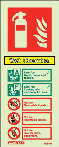 80 x 200mm-Wet Chemical Fire Extinguisher Identification Portrait