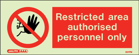80 x 200mm-Restricted Area Authorised Personnel Only