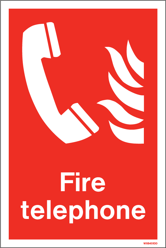 200 x 300mm-Fire Telephone White Rigid PVC