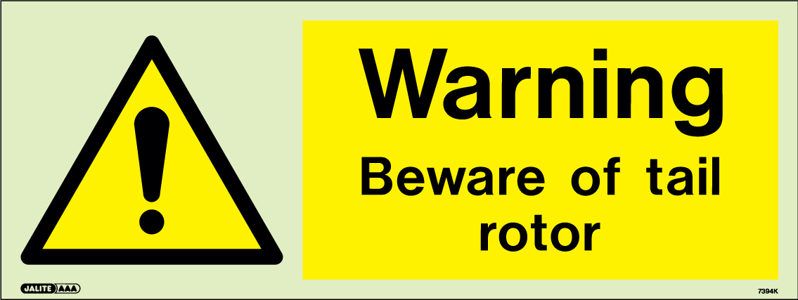 150 x 400mm-Warning Beware of Tail Rotor