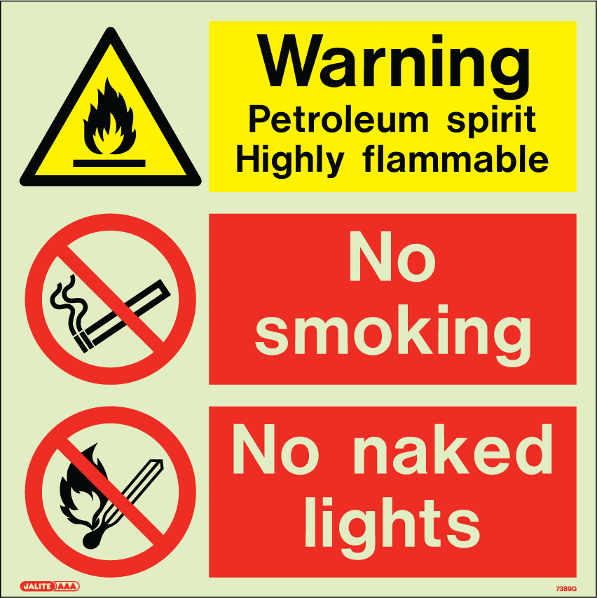 300 x 300mm-Warning Petroleum Spirit Flammable