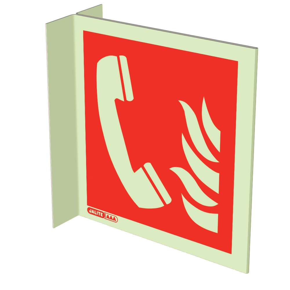 200 x 200mm-Fire Telephone Symbol Wall Mounted Double Sided