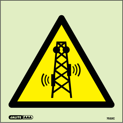 100 x 100mm-Warning RF Radiation Symbol
