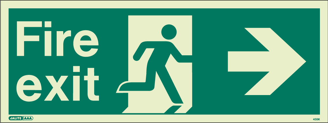 150 x 400mm-Fire Exit Right Arrow