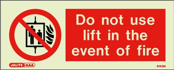 80 x 200mm-Do Not Use Lift in the Event of Fire
