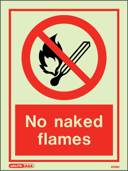 150 x 200mm-No Naked Flames