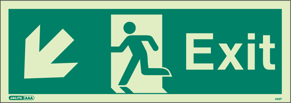 150 x 400mm-Exit Down Left Arrow