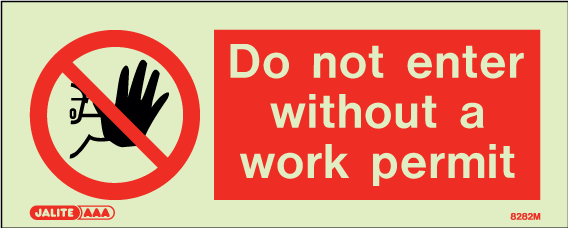 80 x 200mm-Do Not Enter Without a Work Permit