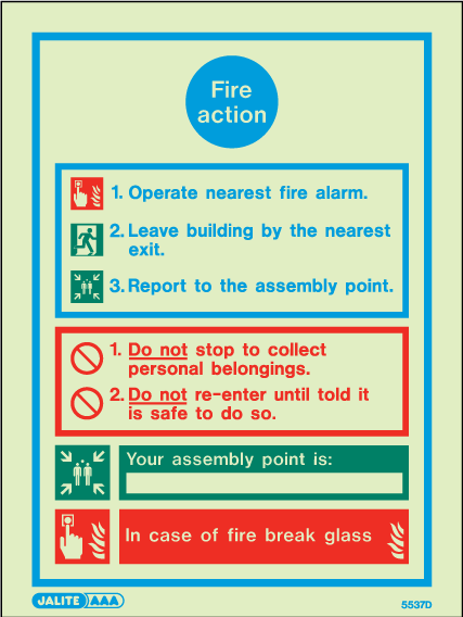 200 x 300mm-Fire Action Notice with Specific Information Type 1