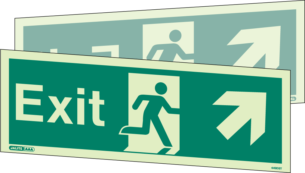 150 x 400mm-Exit Up Right Arrow Double Sided