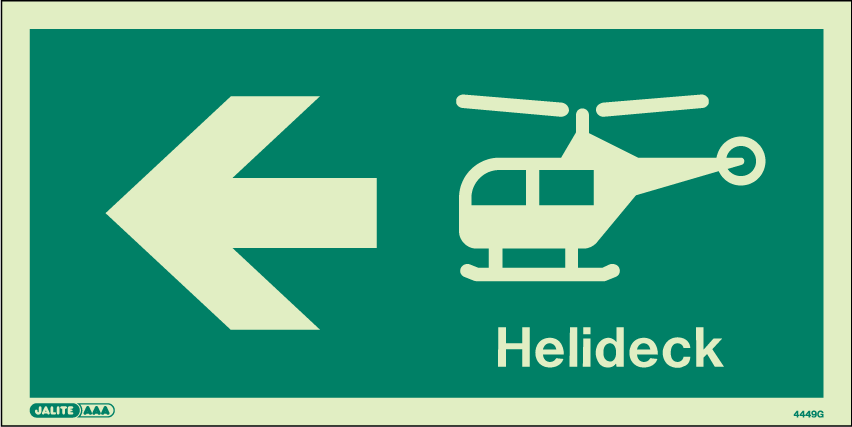 150 x 300mm-Helideck Left Arrow
