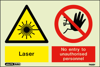 100 x 150mm-Laser No Entry to Unauthorised Personnel