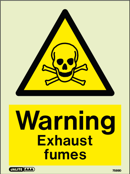 150 x 200mm-Warning Exhaust Fumes