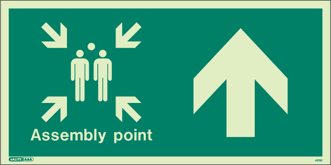 200 x 400mm-Assembly Point Up Arrow