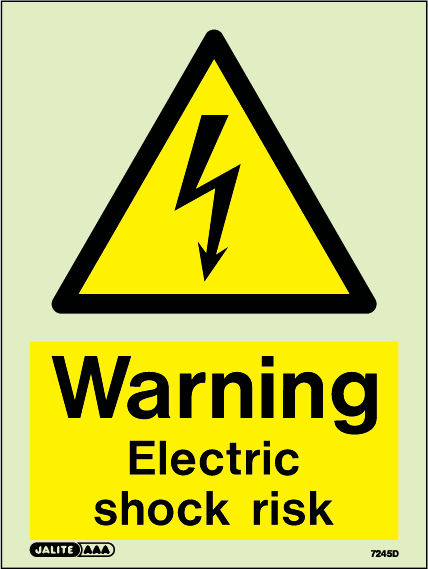 150 x 200mm-Warning Electric Shock Risk