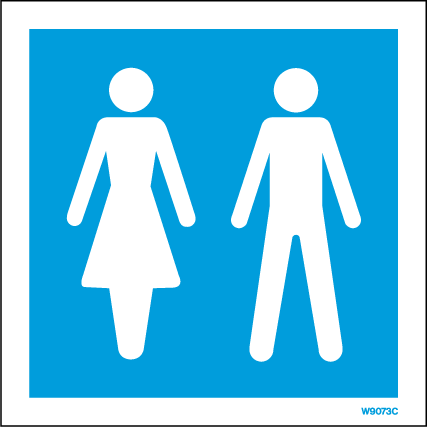 150 x 150mm-Public Information Sign Male and Female