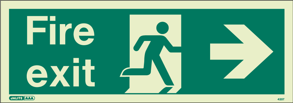 120 x 340mm-Fire Exit Right Arrow