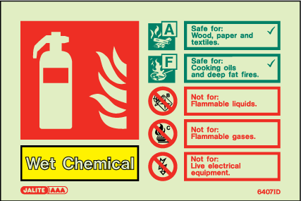 100 x 150mm-Wet Chemical Fire Extinguisher Identification Landscape