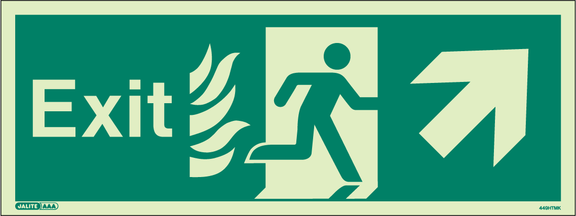 150 x 400mm-HTM Exit Up Right Arrow