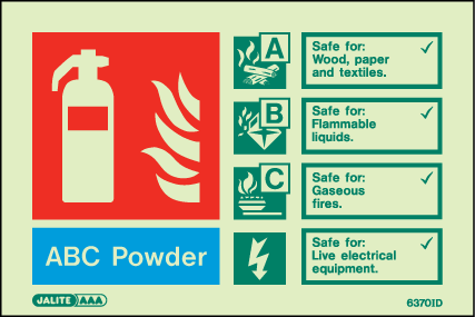 100 x 150mm-ABC Powder Fire Extinguisher Identification Landscape