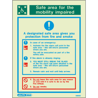 Safe Area Fire Action Notice