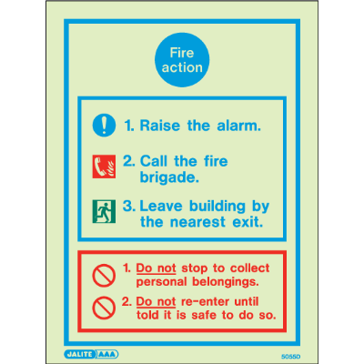 Fire Action Notice with Procedures Type 3
