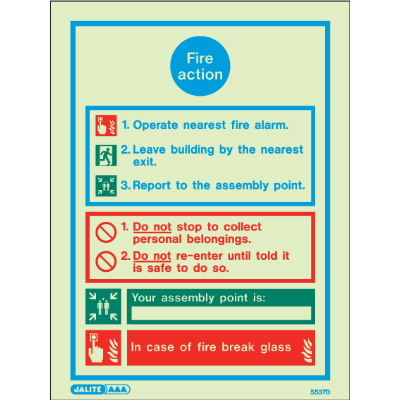 Fire Action Notice with Specific Information Type 1