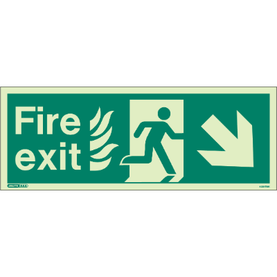 HTM Fire Exit Down Right Arrow