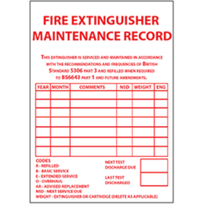 Maintenance Labels